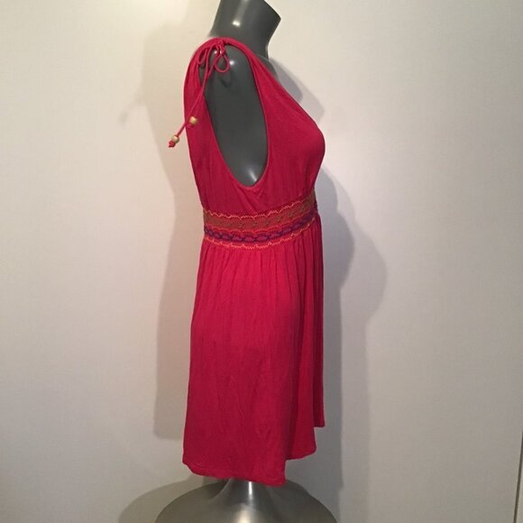 Pink by Victoria's Secret Deep V Tie Shoulder Sundress Size L - Picture 4 of 12